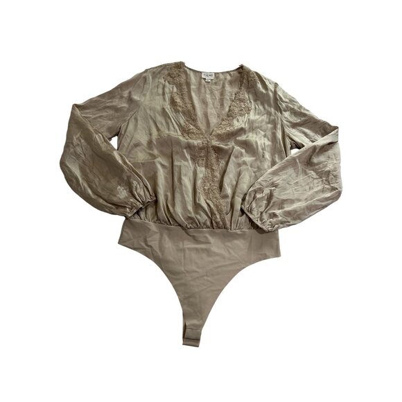 CAMI NYC Long Sleeve Bodysuit in Gold - Picture 1 of 3